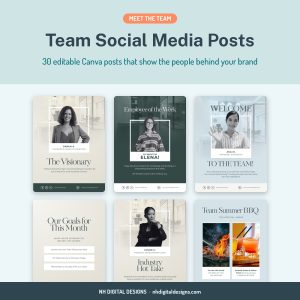 Meet the Team social media post templates for Instagram and Facebook - NH Digital Designs