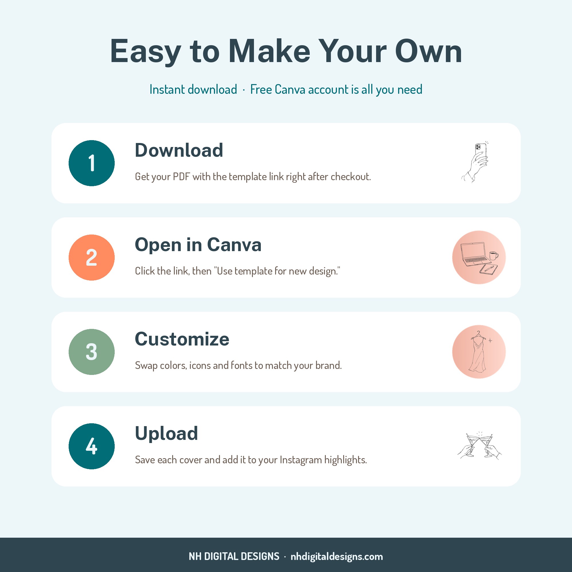 How to customize girl influencer highlight covers in Canva in 4 steps