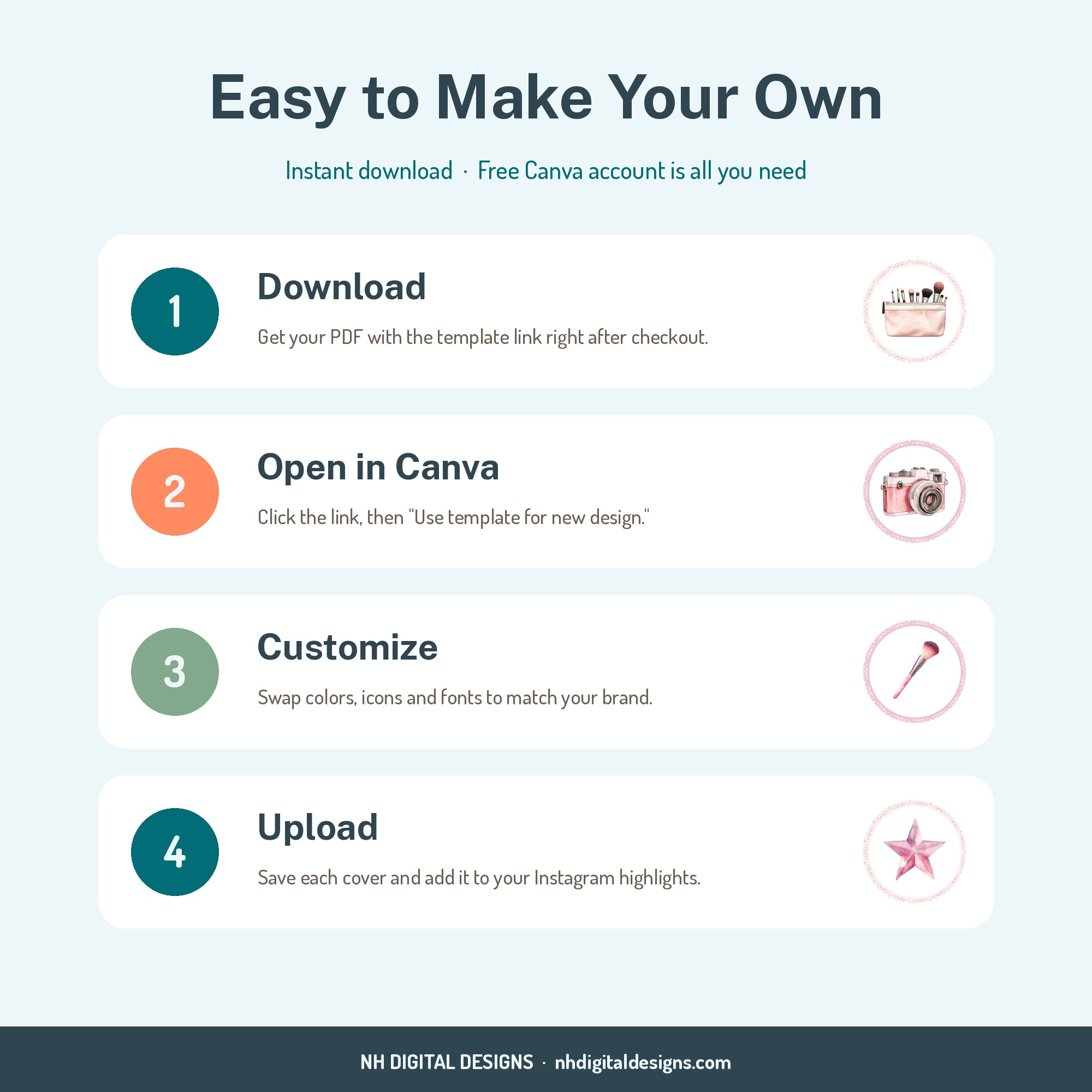 How to customize makeup artist highlight covers in Canva in 4 steps